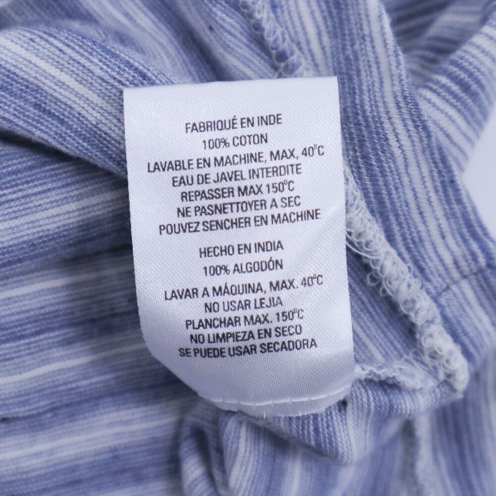 Joe's Jeans Long Sleeve Tee T-Shirt Henley Mens L Large Blue White Striped - Picture 6 of 6